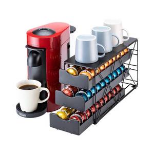 lot 7762 image: FlagShip for Nespresso Pod Holder Vertuo Pod Drawer Large Mullti Tier Coffee Pod Holder(3 Tier (60Pods Capacity)) - Retail $33