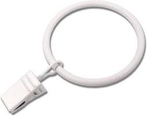 lot 7616 image: 19pcs Curtain Rings with Clips White