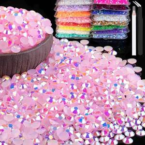 lot 7707 image: Resin Rhinestone Nail Art Pink