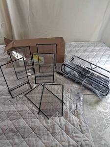 lot 42 image: Glass Display Cases with Black Metal Frames