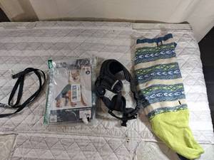 lot 74 image: Star Wars Boba Fett Dog Halloween Costume with Harness and Knit Sweater Bundle
