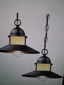 Farmhouse Black Outdoor Pendant Lights 2 Pack