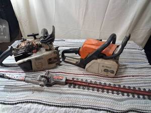 lot 133 image: Stihl Chainsaws and Hedge Trimmer Power Tool Lot