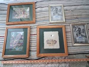 lot 142 image: 5 picture frames Mixed Picture Frames and Framed Art Collection