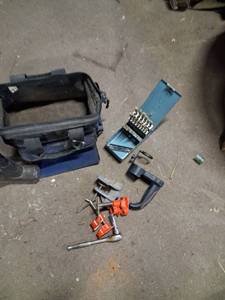 lot 186 image: Drill Bit Set with Clamps and Tool Bag