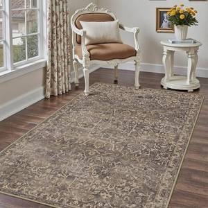 lot 3734 image: HUGEAR 4x6 Entryway Rug, Retro Brown, Machine Washable, Non Slip