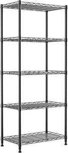 lot 3740 image: $49 REGILLER 5-Wire Shelving Metal Storage Rack, Adjustable Shelving