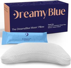 lot 3770 image: $90 DreamyBlue Moon Pillow - Adjust Loft, Shredded Memory Foam, King