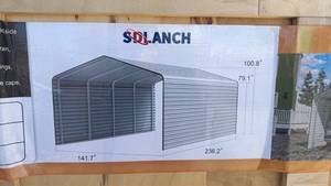 lot 40033 image: High-End Steel Carport 12x20ft - SDLC1220