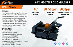lot 41015 image: ARTEER 60 inch Disc Skid Steer Mulcher  DM-60D