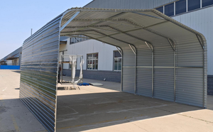 lot 41032 image: Arteer 20 x 20 All Steel Carport with 10 Enclosed Side Walls  QB-WG-2020