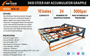 lot 41034 image: Arteer  Skid Steer Hay Accumulator Grapple  ACG-10