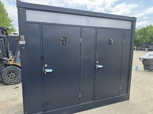 lot 43006 image: Double Portable Restroom 2-Stall Mobile Toilet Trailer w Sink &amp Ventilation  PT300D