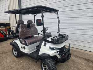 lot 45003 image: White 4 Person Luxury Golf Cart   Assembly Required SDLGC80-WHITE