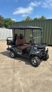lot 45005 image: 4 Person Luxury Golf Cart in Black (Has Cosmetic Damage) Assembly Required SDLGC80