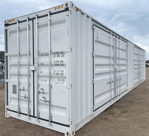 lot 42 image: Shipping Container 40 ft Gray with 2 Side Doors  ZNCU4010619