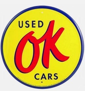 lot 9993 image: OK Used Cars 15.75 Inch Sign
