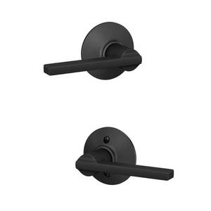 lot 10003 image: Schlage Latitude Matte Black Passage Lever Right or Left Handed