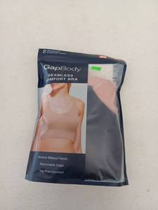 lot 10041 image: GapBody Women s 2-Pack Stretch Ribbed Tagless & Seamless Comfort Bras (NavyPink  XL)