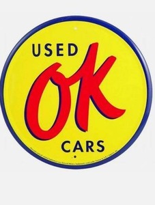 lot 10042 image: OK Used Cars 15.75 Inch Sign