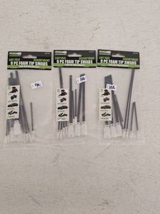 lot 10136 image: Lint Free Foam Tip Swabs 9 Piece Assortment Cleaning Kit, 3 Pack