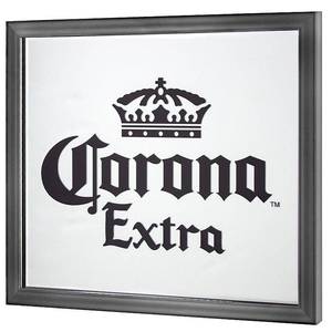 lot 10152 image: American Art Decor Officially Licensed Corona Extra Screen Printed Framed Accent Mirror, 15  x 13  (Black)