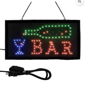 lot 10153 image: Light Up Retro Flashing Plug in Bar Vintage Sign