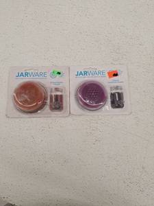 lot 10172 image: Jarware Mason Jar Lids - Strawberry and Grape Flavored Jelly Jam Lids