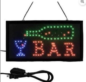 lot 10193 image: Light Up Retro Flashing Plug in Bar Vintage Sign