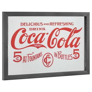 lot 10233 image: American Art Decor Officially Licensed Drink Coca Cola Screen Printed Framed Accent Mirror for Man Cave  Bar  Garage (10  x 15 )