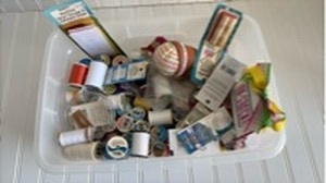 lot 162 image: Sewing Supply Collection with Decorative Pin Cushion