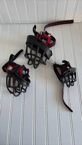 lot 168 image: Black Dog Muzzle Set with Red Straps