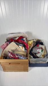 lot 181 image: Mixed Fabric Scraps Collection with Storage