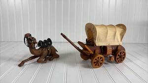 lot 251 image: Vintage camel and wagon