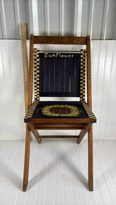 lot 263 image: Hand Painted Sunflower Wooden Chair