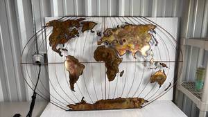 lot 270 image: Copper World Map Wall Art