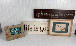 lot 274 image: Inspirational Wall Art Collection with Photo Frame
