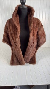 lot 294 image: Brown Fur Shawl with Embroidered Lining
