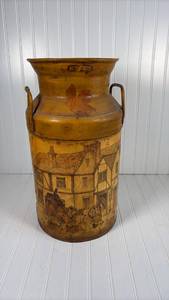 lot 310 image: Decorated Ceramic Milk Jug with English Village Scene