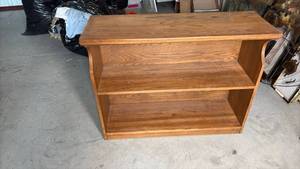 lot 337 image: Oak Wood Two-Shelf Bookcase