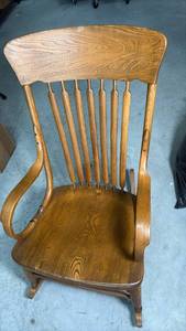 lot 339 image: Oak Windsor Style Rocking Chair