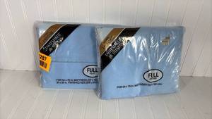 lot 358 image: Full Size Blue Bed Sheet Set