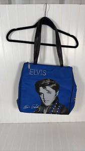 lot 361 image: Elvis Presley Blue Tote Bag with Signature Print