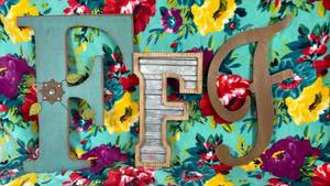 lot 383 image: Decorative Wooden Letter F with Mixed Materials