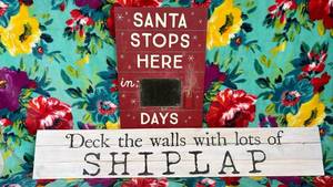 lot 394 image: Christmas Santa Countdown Sign with Shiplap Wall Decor