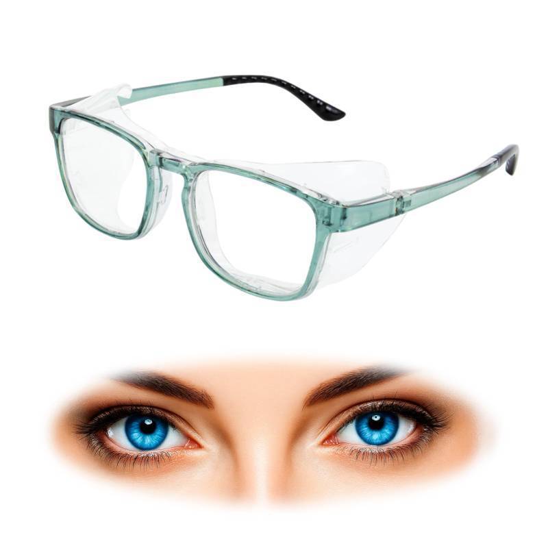 lot 40831 image: Hydrating Dry Eyes Glasses Kits with Extended Silicone Moisture Chambers, Eye Protection Safety Glasses for UV Blue Light Blocking, Anti-fog, Aviod Allergens, Dry Eyes Relief Unisex (Blue) - Retail $26