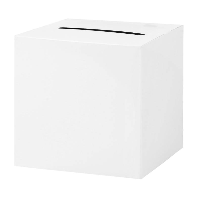 lot 41301 image: Hooqict White Card Box with Slot 9.1 Wedding Grad Gift Card Box Holder for Party Reception, Graduation, Birthday, Retirement, Bridal or Baby Shower, Raffle Ticket Money Envelope - Retail $5