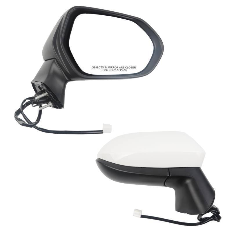 lot 59818 image: Dasbecan Passenger Side Door Mirror Compatible with Toyota Corolla 2020-2025 Sedan-Power Adjustment Manual Fold Non-Heated-Right Rearview Mirror Assembly Replace TO1321391 3Pins Painted White - Retail $53