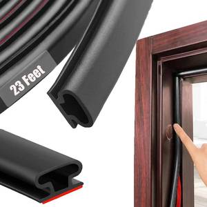 lot 31986 image: Black Rubber Weather Stripping Door Seal Strip, D Shape Door Weather Seal Strip, Self-Adhesive Soundproofing Frame Insulation Tape for Doors FrameWindow Seal,Blocks Cold Drafts Noise - Retail $10