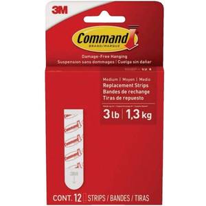 lot 31988 image: Command Medium Refill Strips Removable 12-Pack (White)  12-Pack - Retail $6
